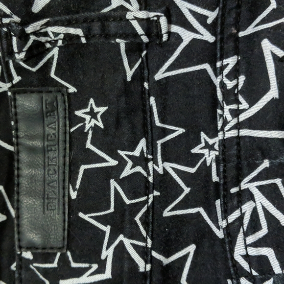 Blackheart Black and White Star Super Skinny Jeans, size 13 - Picture 7 of 11